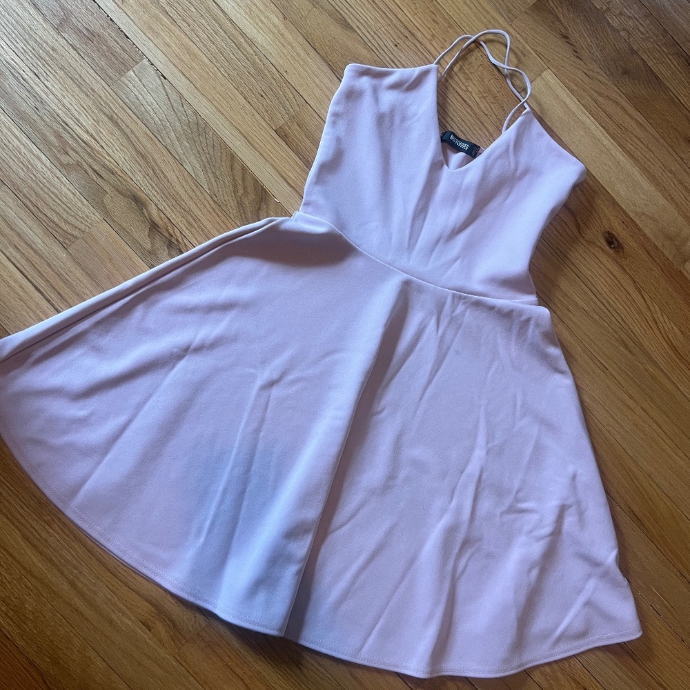 Misguided pink mini dress
